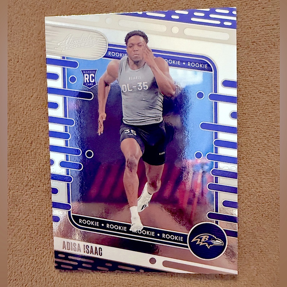 Adisa Isaac Rookie 2024 Panini Absolute Baltimore Ravens NFL Football Card Sport